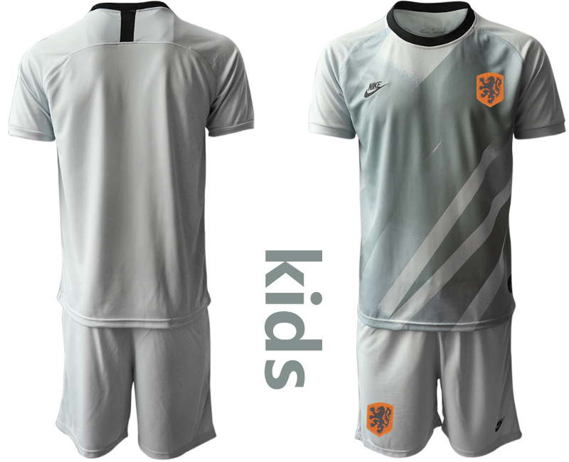 2021 European Cup Netherlands gray goalkeeper Youth soccer jerseys